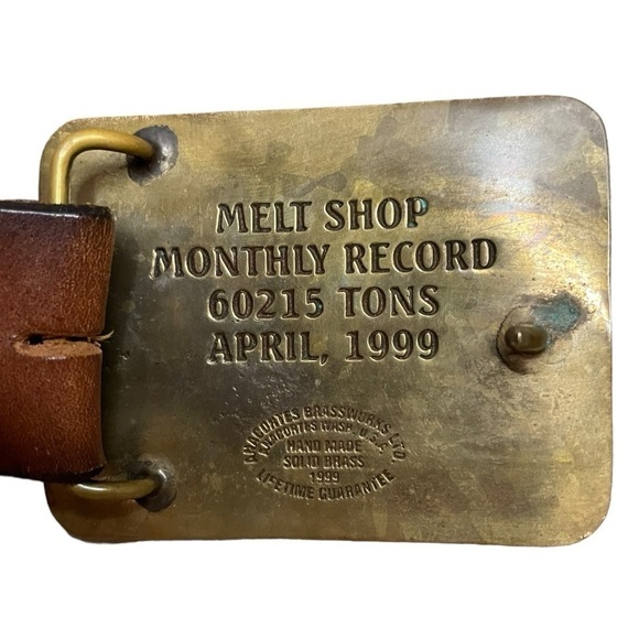 Vintage Brass Belt Buckle, Cascade Steel, Rolling Mills, Quality, Heavy Duty - Picture 7 of 8